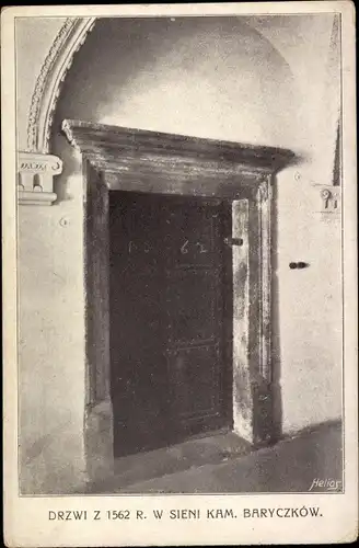 Ak Polen, Drzwi z 1562 r. w sieni kam. Baryczków