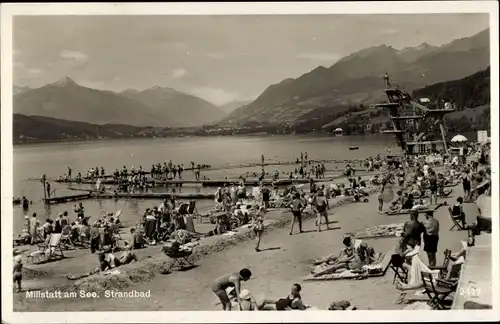 Ak Millstatt am See Kärnten, Strandbild