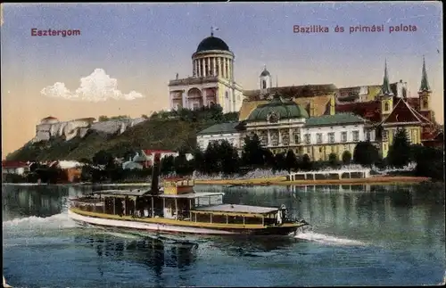Ak Esztergom Gran Ungarn, Bazilika es primasi palota