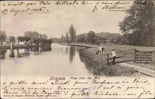 Ak Shiplake on Thames South East, View from the Mill.