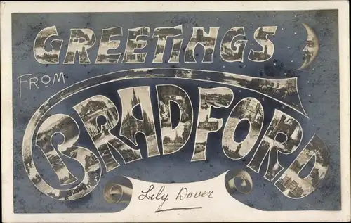 Buchstaben Ak Bradford West Yorkshire England, Stadtansichten