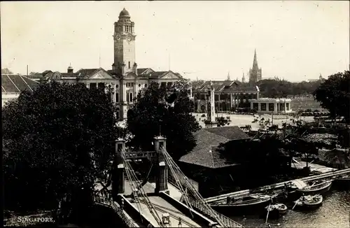 Foto Ak Singapore Singapur, Stadtansicht, Brücke