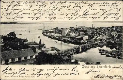 Ak Ostseebad Eckernförde, Blick auf den Ort