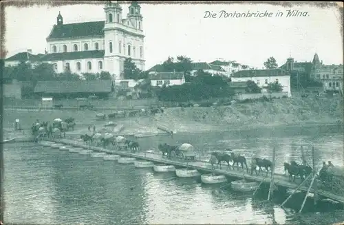 Ak Vilnius Wilna Litauen, Die Pontonbrücke