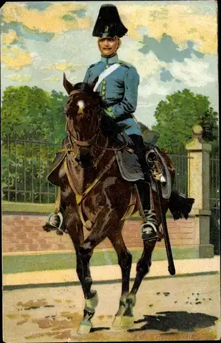 Künstler Ak Hoffmann, Anton, Deutscher Soldat, Reiter in Paradeuniform
