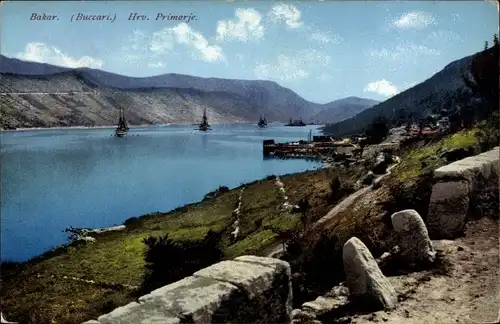 Ak Bakar Buccari Kroatien, Hrv. Primorje, Österreichische Kriegsschiffe