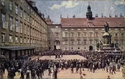 Ak Wien 1. Innere Stadt Österreich, Wacheablösung am inneren Burgplatz