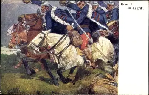 Ak KuK Armee, Ungarische Honved im Angriff