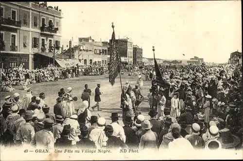 Ak Oran Algerien, Une fete au village negre