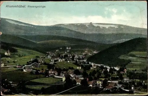 Ak Karpacz Krummhübel im Riesengebirge Schlesien, Panoramablick