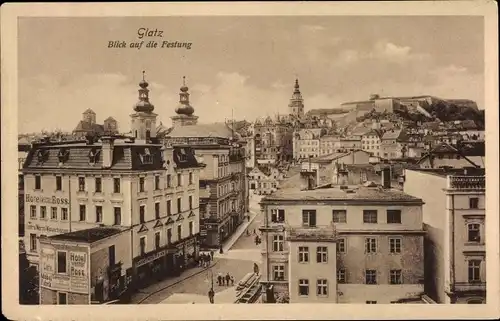 Ak Kłodzko Glatz Schlesien, Blick auf die Festung