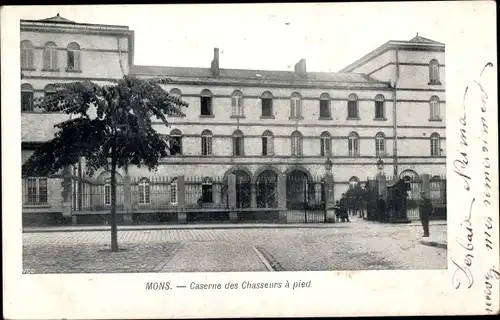 Ak Mons Wallonien Hennegau, Caserne des Chasseurs a pied