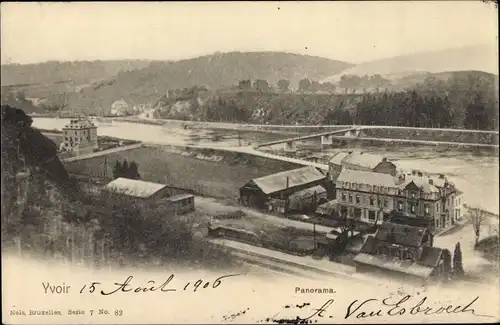 Ak Yvoir sur Meuse Wallonien Namur, Panorama