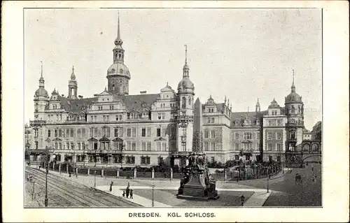 Ak Dresden Altstadt, Königliches Schloss, Außenansicht, Denkmal