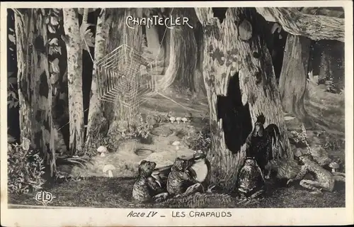 Ak Theaterszene, Chantecler, Acte IV, Les Crapauds