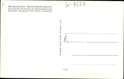 Ak Mechanisches Bergwerk, Steinkohle, Modell von Fritz Diecke, Dortmund