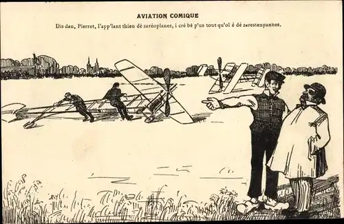 Ak Aviation Comique, Dis dan, Pierret, l'app'lant thieu de zareoplanes, Flugzeuge