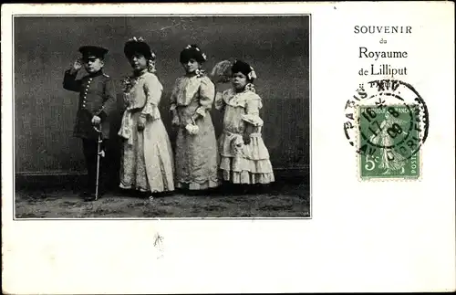 Ak Paris Frankreich, Souvenir du Royaume de Liliput, Liliputaner