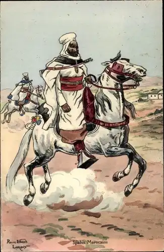 Künstler Ak Leroux, Pierre Albert, Spahis Marocains