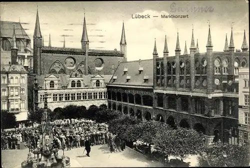 Ak Hansestadt Lübeck, Marktkonzert