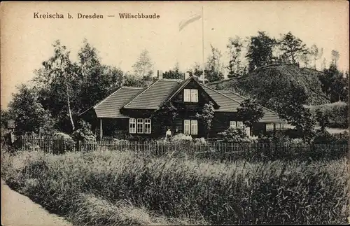 Ak Kreischa bei Dresden, Wilischbaude, Außenansicht