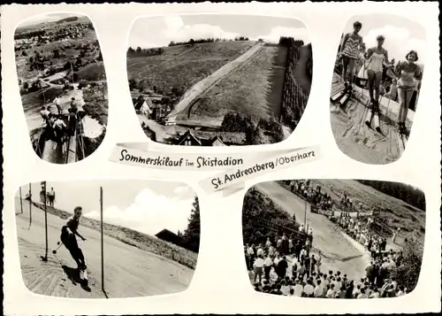 Ak Sankt Andreasberg Braunlage im Oberharz, Sommerskilauf im Skistadion