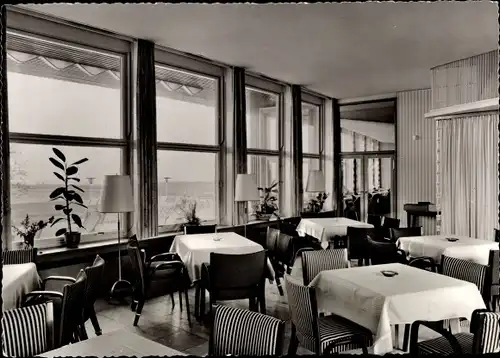 Ak Kassel in Hessen, Autobahn Rasthaus, Innenansicht, Speisesaal