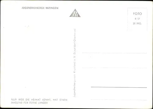 Ak Ratingen Nordrhein Westfalen, Jugendherberge, Außenansicht