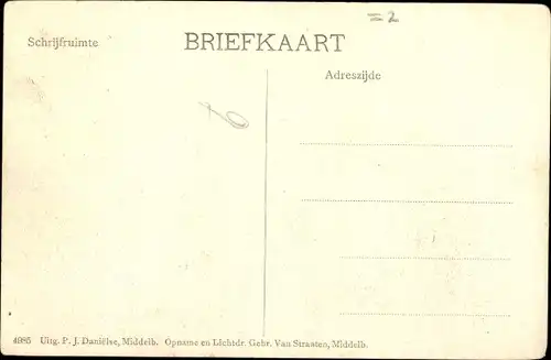 Ak Zeeland Niederlande, Watersnood 1906, Boerderij in den Eng. Polder