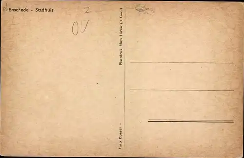 Ak Enschede Overijssel Niederlande, Stadhuis