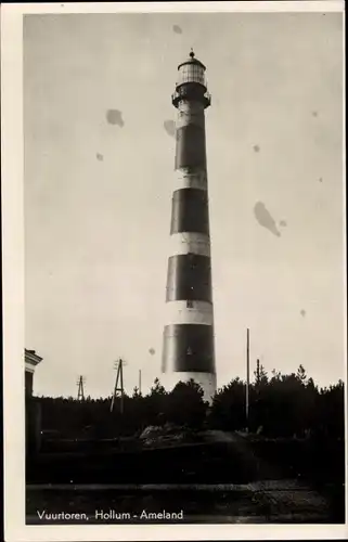 Ak Hollum Ameland Friesland Niederlande, Vuurtoren