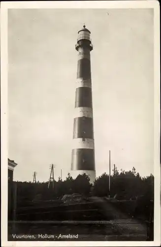 Ak Hollum Ameland Friesland Niederlande, Vuurtoren