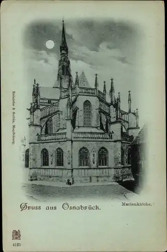 Mondschein Ak Osnabrück in Niedersachsen, Marienkirche