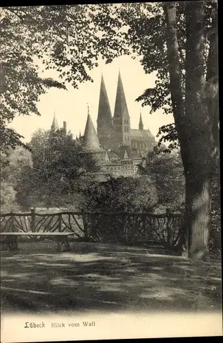 Ak Lübeck in Schleswig Holstein, Blick vom Wall