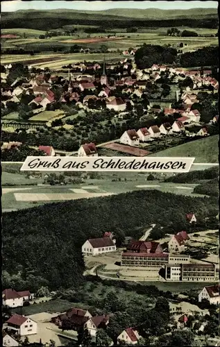 Ak Schledehausen Bissendorf, Fliegeraufnahme, Häuser, Ortsansicht