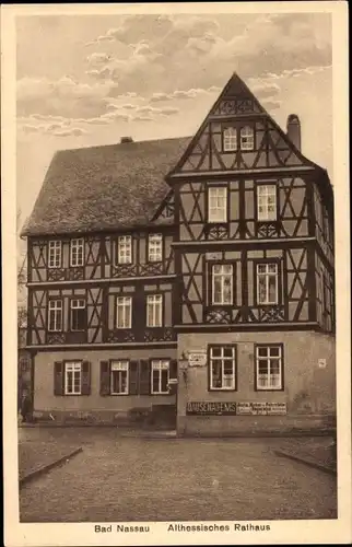 Ak Nassau an der Lahn, Althessisches Rathaus, Außenansicht