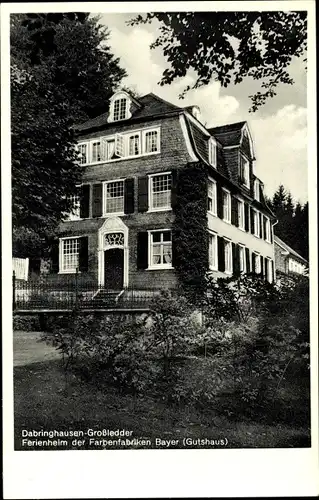 Ak Dabringhausen Wermelskirchen im Bergischen Land, Ferienheim der Farbenfabriken Bayer, Gutshaus