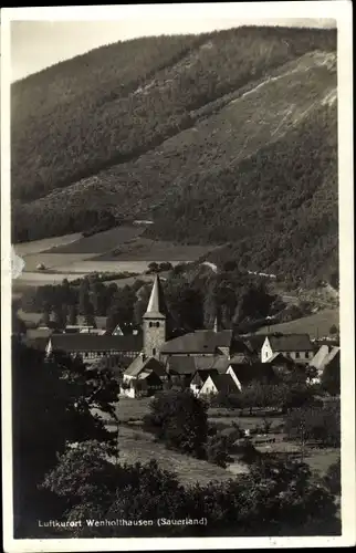 Ak Wenholthausen Eslohe im Sauerland, Ortsansicht, Kirche