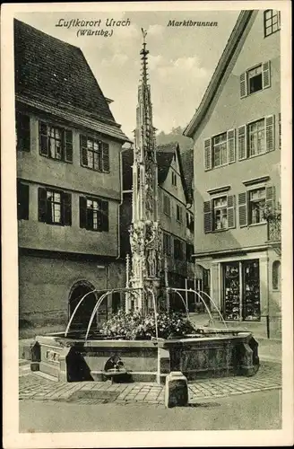 Ak Bad Urach in Württemberg, Marktbrunnen