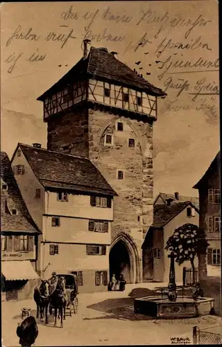 Künstler Ak Reutlingen in Württemberg, Gartentor