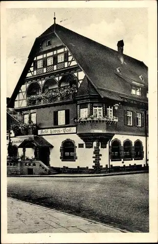 Ak Alpirsbach im Schwarzwald, Hotel Löwen-Post, Außenansicht