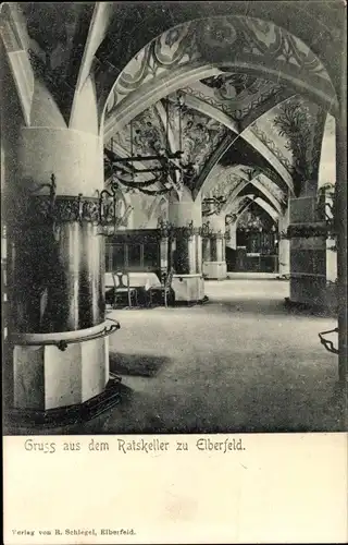 Ak Elberfeld Wuppertal, Ratskeller, Innenansicht