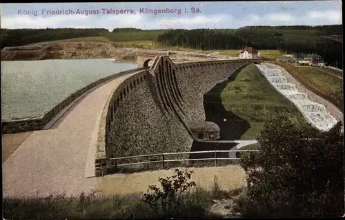 Ak Klingenberg im Erzgebirge Sachsen, König Friedrich August Talsperre