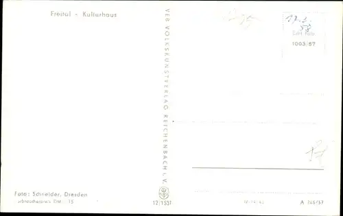 Ak Freital in Sachsen, Kulturhaus