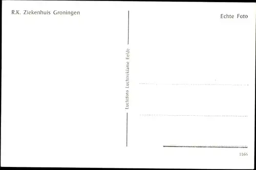 Ak Groningen Niederlande, R.K. Ziekenhuis
