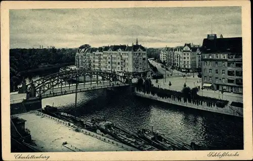 Ak Berlin Charlottenburg, Schlossbrücke aus der Vogelschau