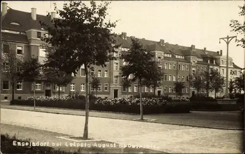 Foto Ak Engelsdorf Leipzig in Sachsen, August Bebel Platz