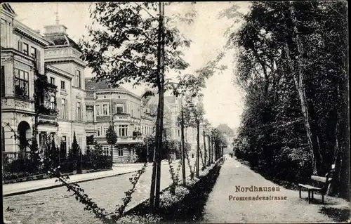 Ak Nordhausen am Harz, Promenadenstraße