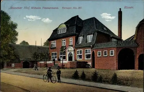 Ak Hamburg Altona Rissen, Blick auf das Hotel Rissener Hof, Straßenpartie