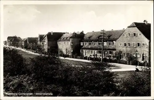 Ak Gartenstadt Nürnberg in Mittelfranken Bayern, Minervastraße